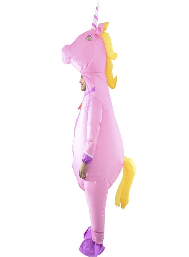InfleasJoiy Pink unicorn inflatable dress up costume, inflatable costume for party - Image 2